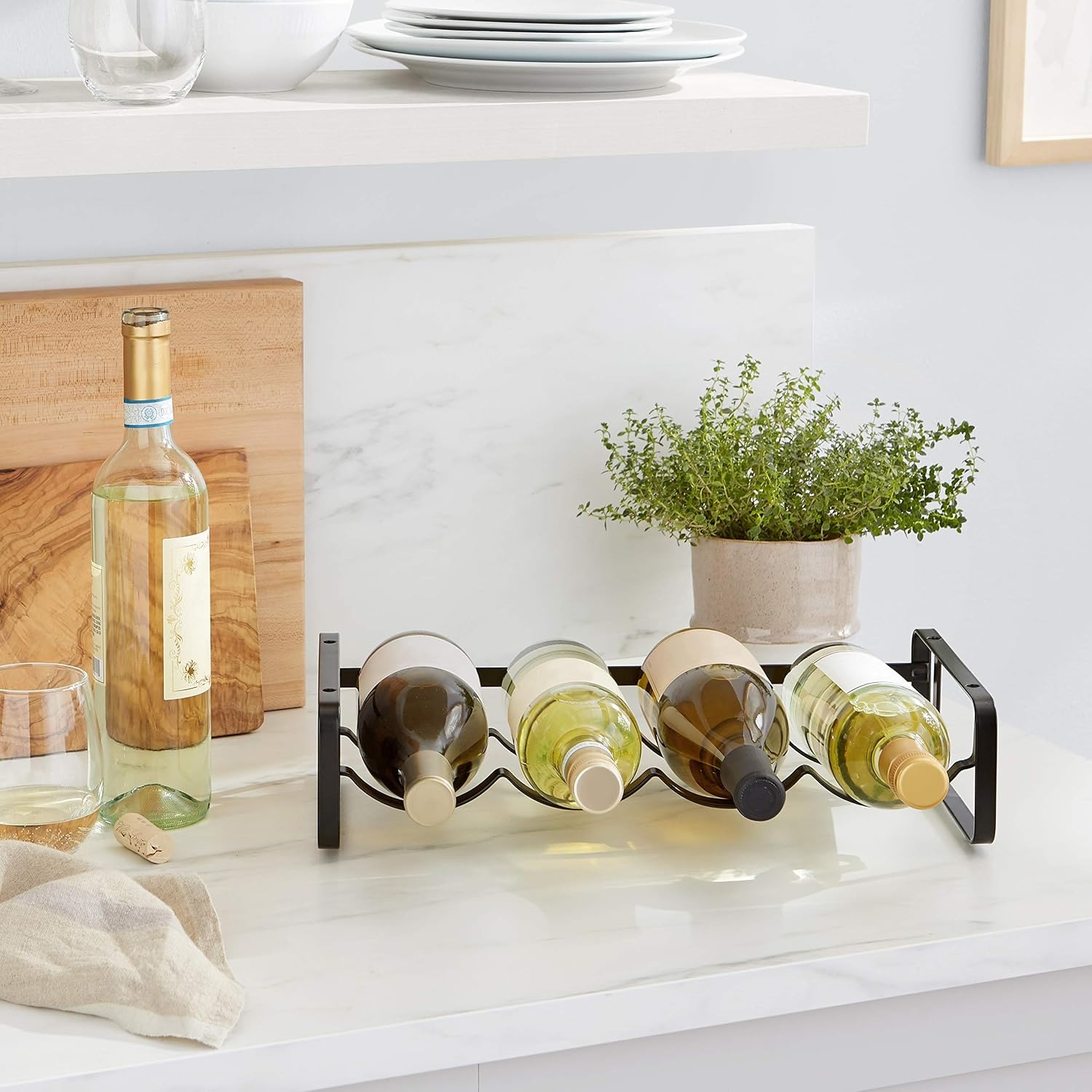Stackable Metal Wine Rack, 4 Bottle Countertop Holder