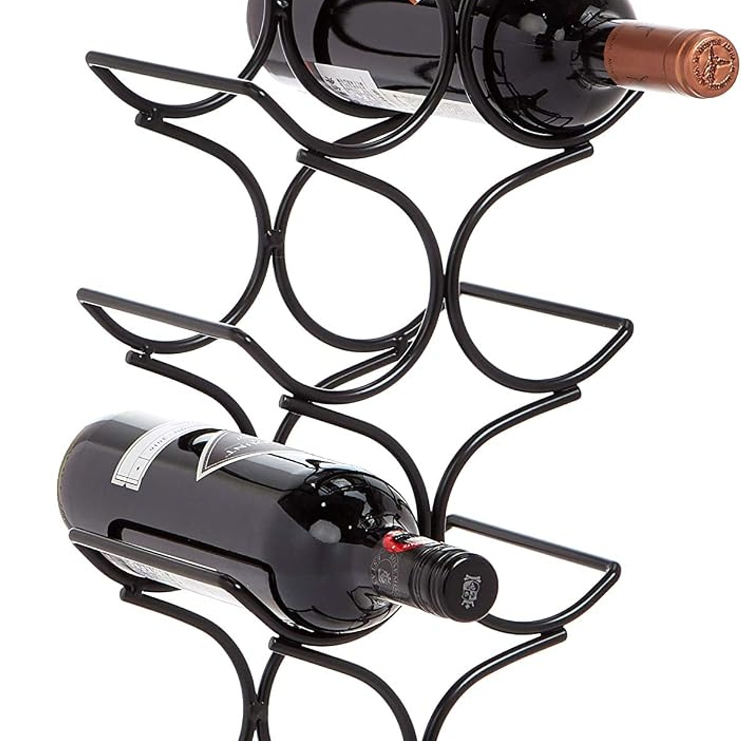 Black 12-Bottle Freestanding Wine Rack