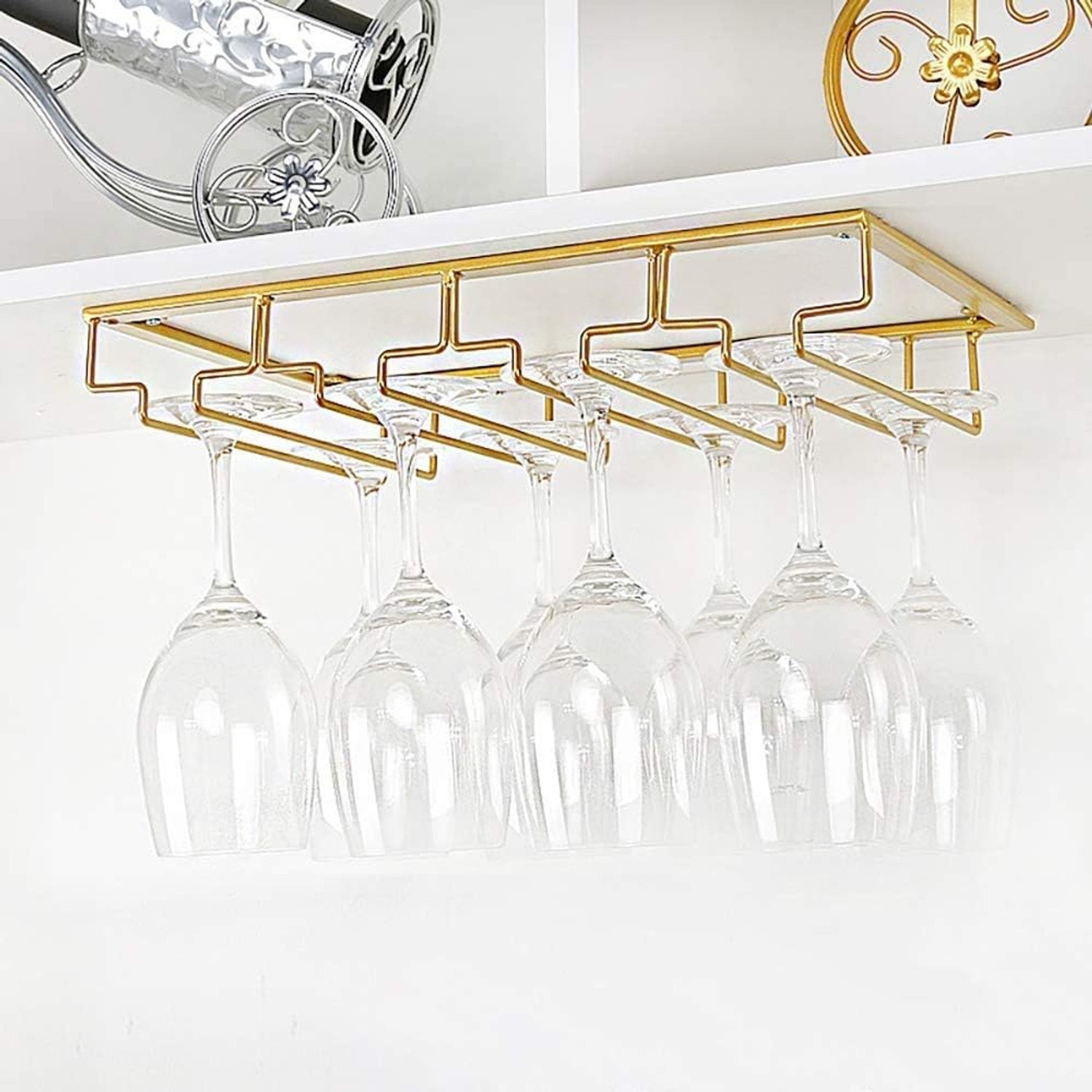Under Cabinet Wine Glass Rack 2 Pack